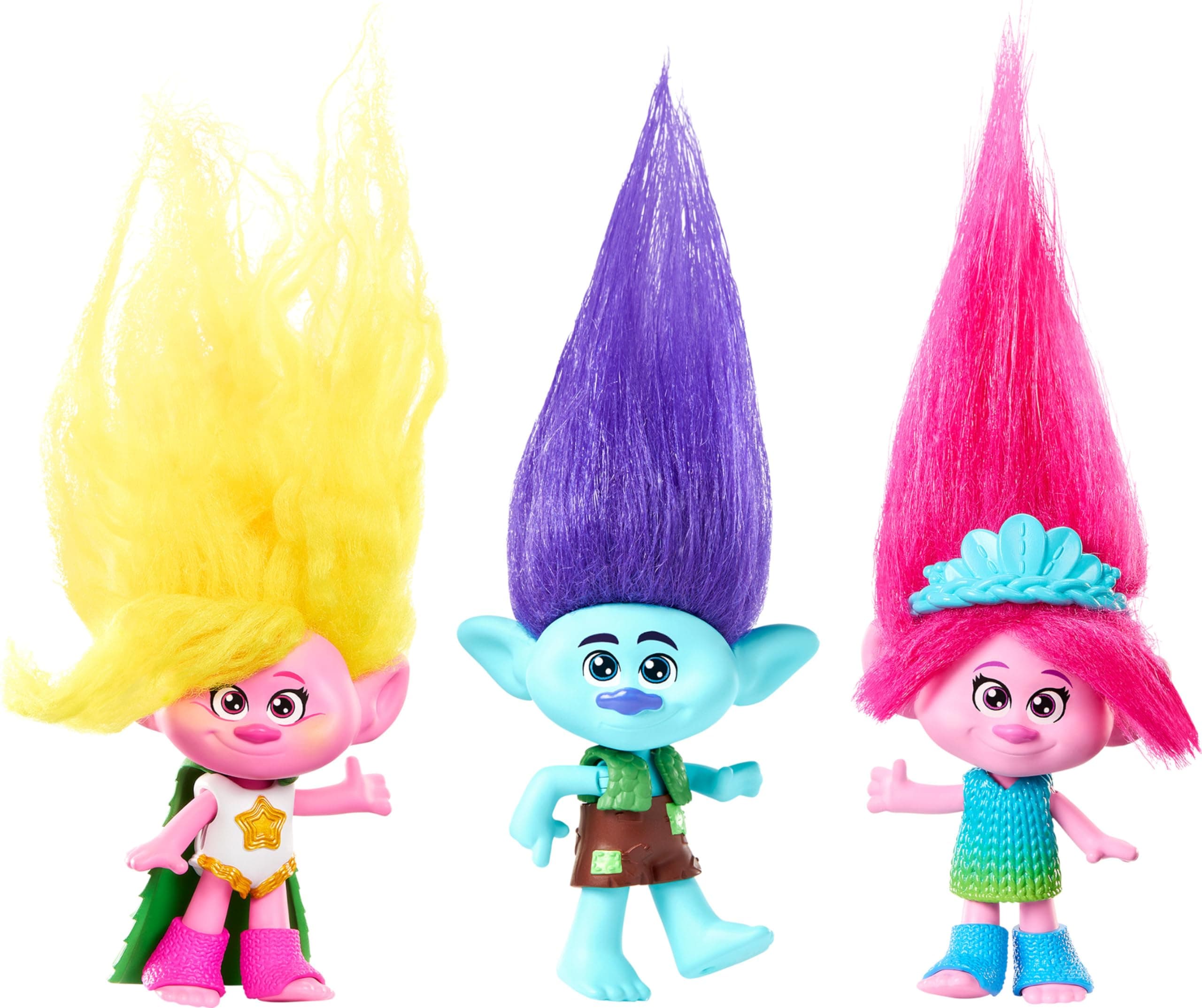 Mattel DreamWorks Trolls Band Together Small Dolls with Fashion Outfit & Plush Hair, Toys Inspired by the Movie