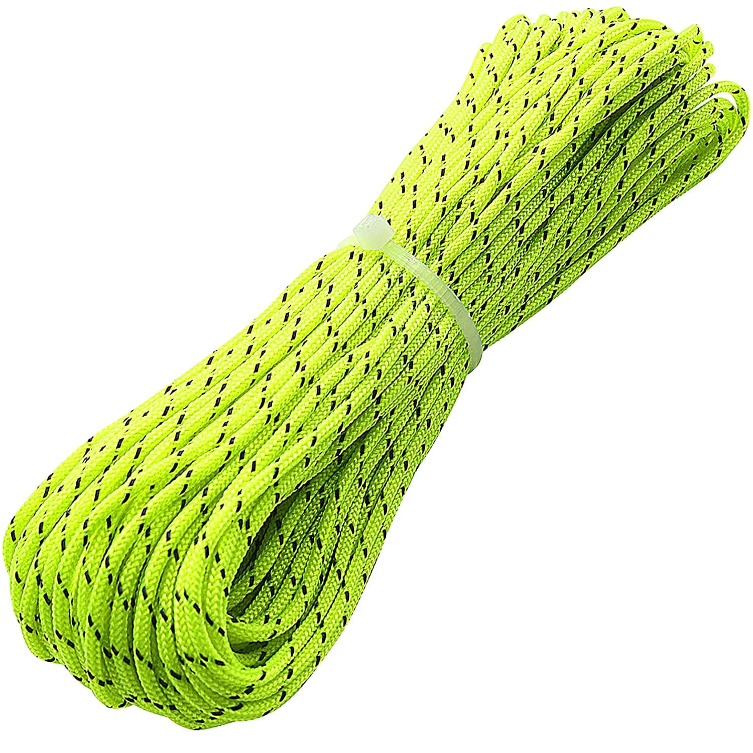 1.8mm Fluorescent Reflective Guyline Tent Rope Camping Cord Paracord 65 Feet (Green, 20m)