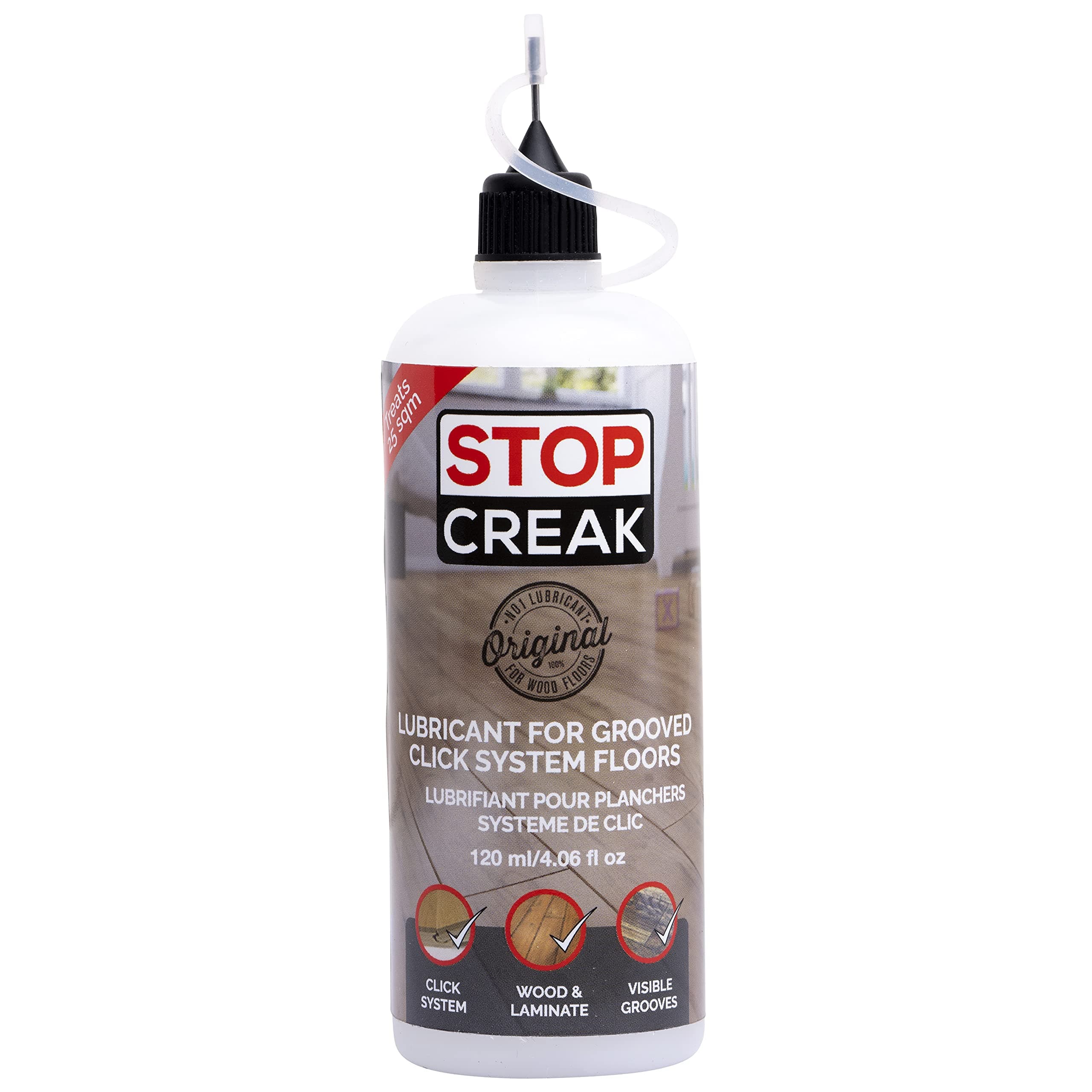 Stop Creak120ml Lubricant for Squeaky GROOVED Click-System Floors ONLY This is NOT A Guaranteed FIX. Read Carefully Before Buying. Please!!!!
