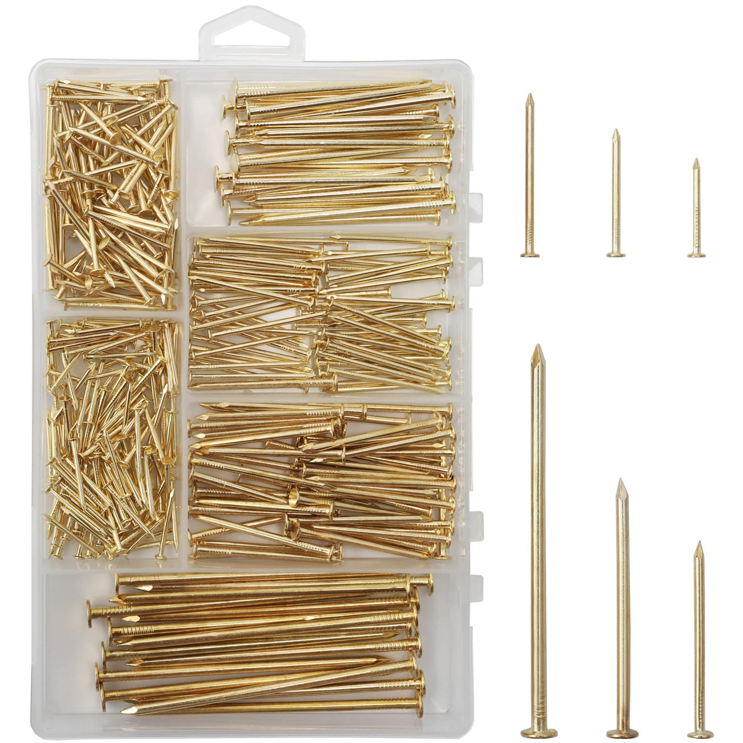 Brass-plated Nails Assortment Kit