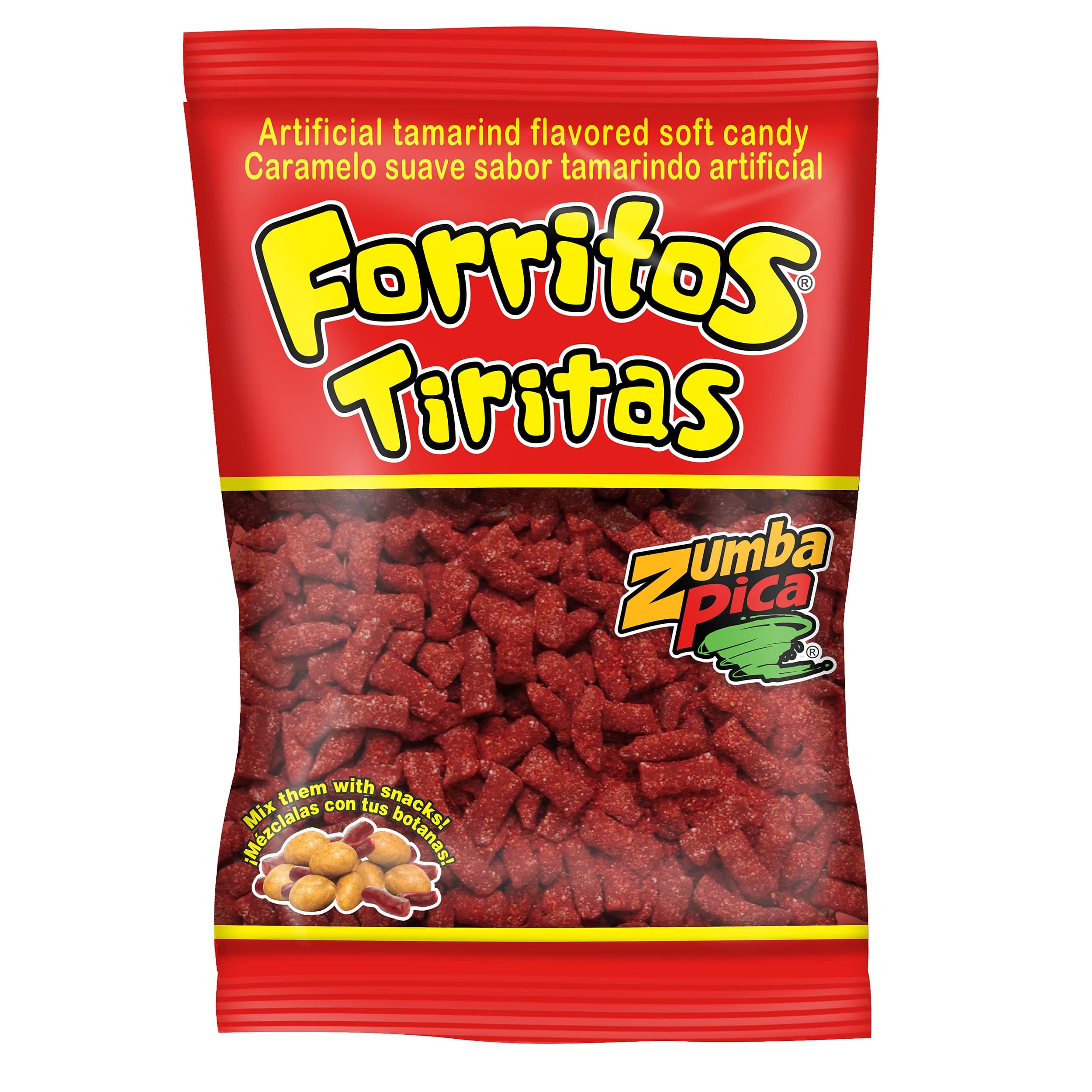 Zumba Pica Forritos Tiritas 12.3 oz (350 gr) - Tamarindo Mexican Candy - Tamarind Candy - Tamarind Sticks - Tamarindo Candy - Dulce de Tamarindo