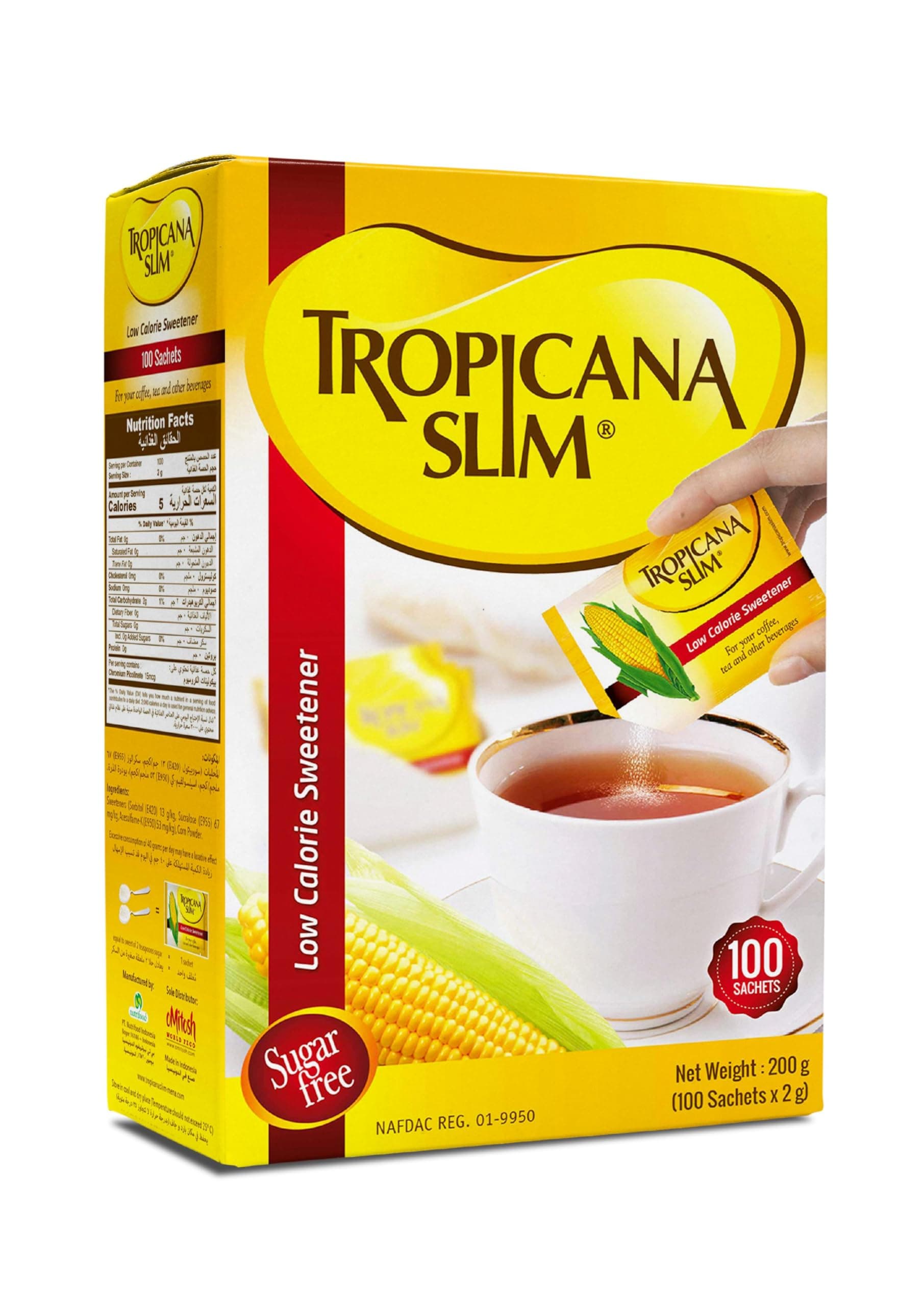 Low Calorie Free Sweetener 100 Saches 200 Gm