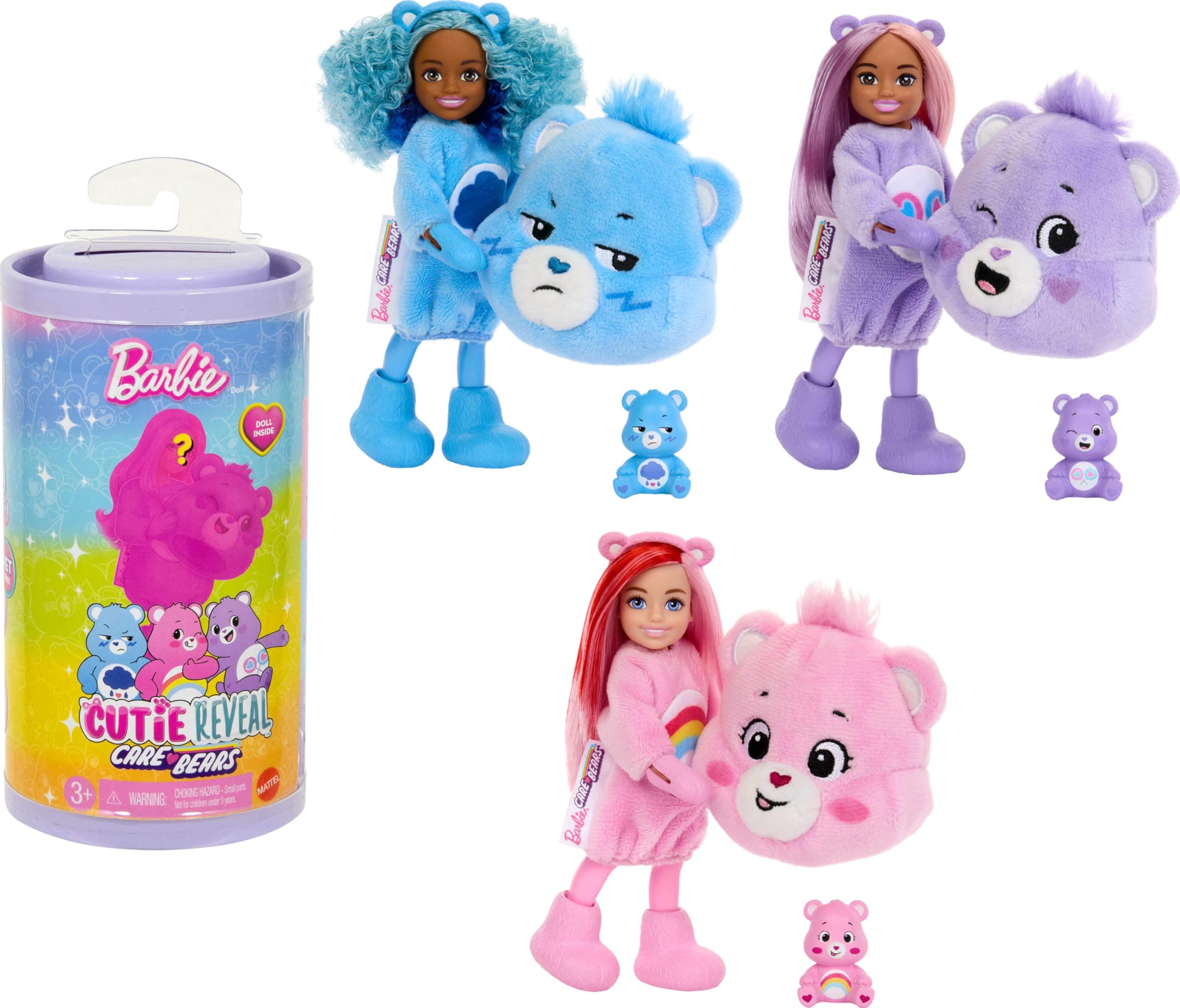 Barbie Cutie Reveal Chelsea Doll & Accessories, Care Bear Series, Small Doll with Costume & 6 Surprises (Styles May Vary)