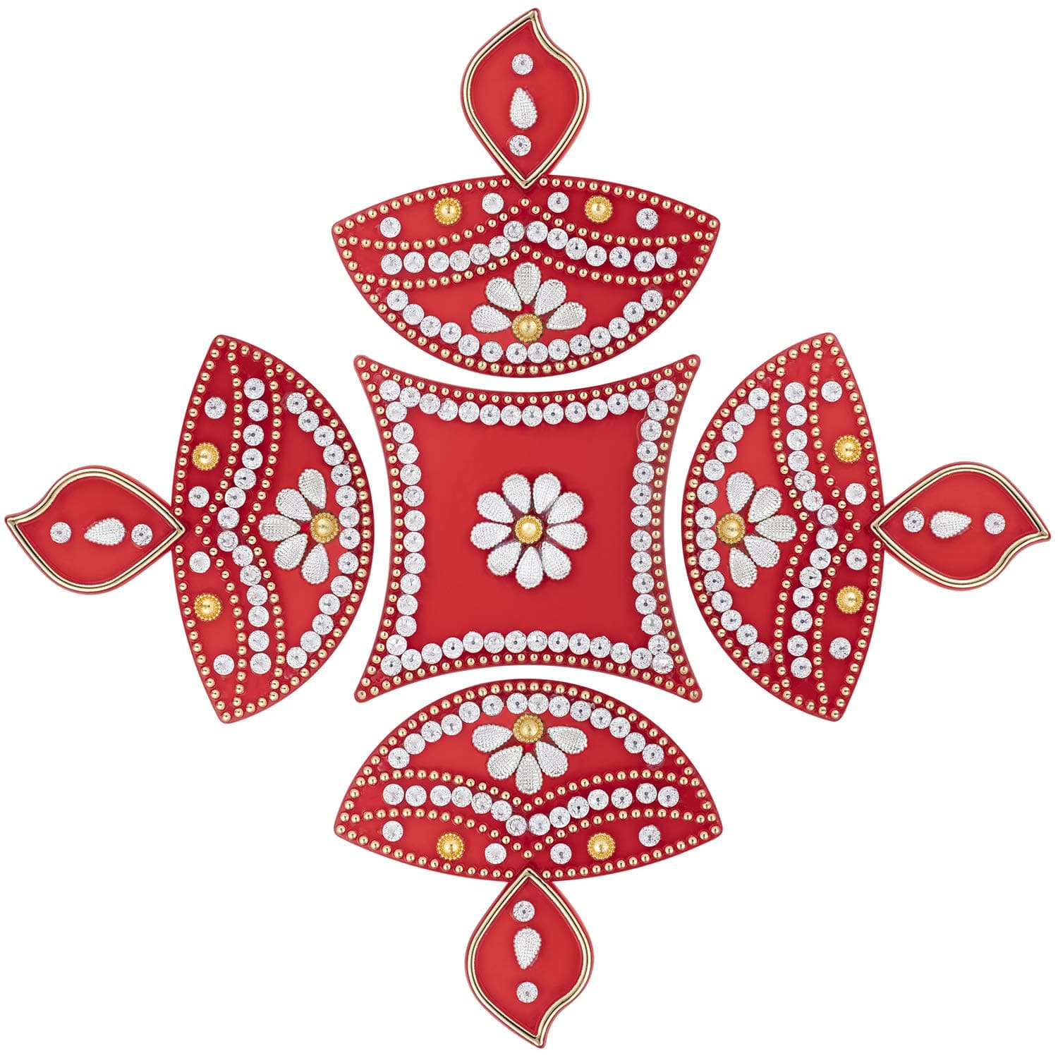 Aheli Elegant Stone Studded Kalash Enamel Designed Diwali Rangoli Floor Decorations Indian Traditional Home Office Party Decor