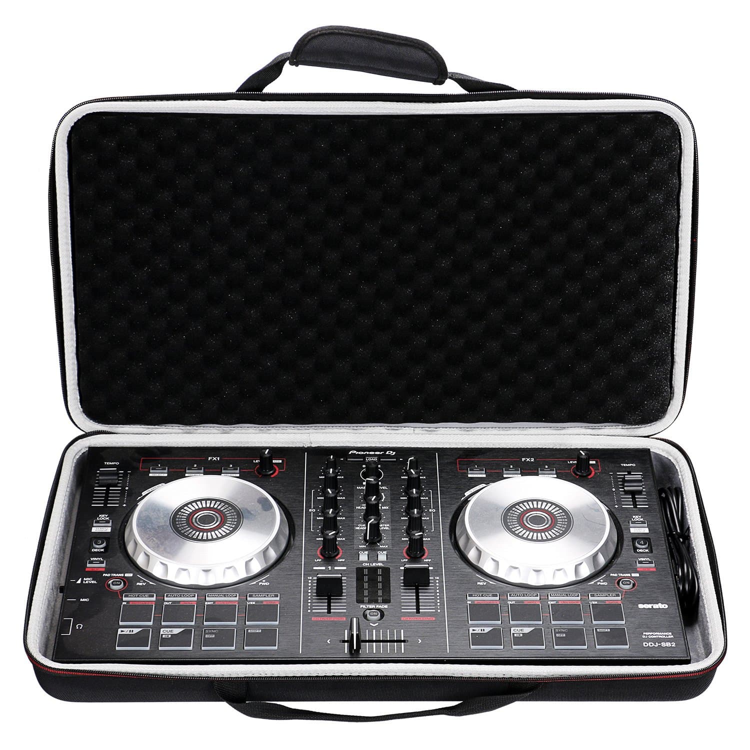 LTGEM Case for Pioneer DJ DDJ-400 / DDJ-SB3 (DDJ-SB3-N) / DDJ-SB2 or Portable 2-channel Controller or DDJ-RB Performance DJ Controller-Black