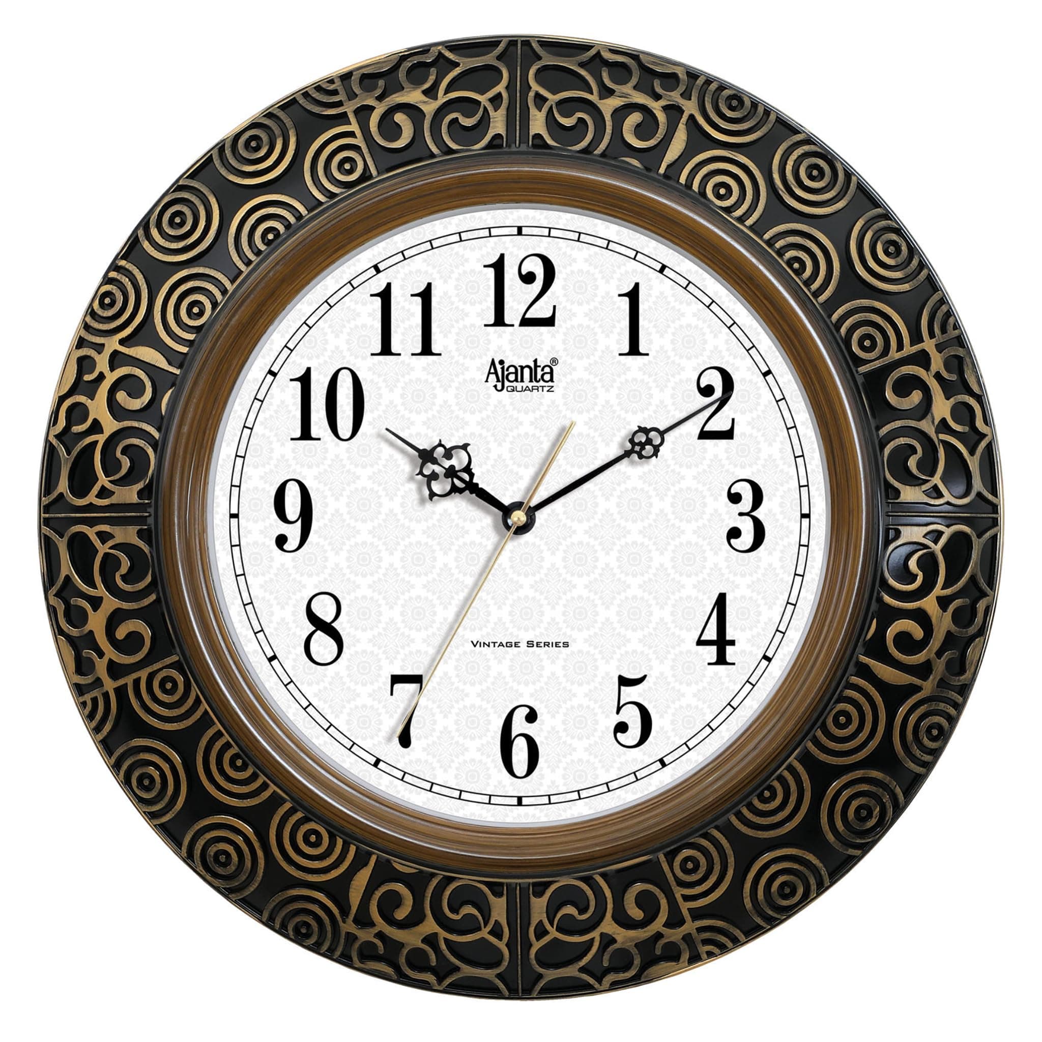 Ajanta Quartz Plastic Vintage Analog Wall Clock (Light Oak, 406 X 406 X 61 Mm)