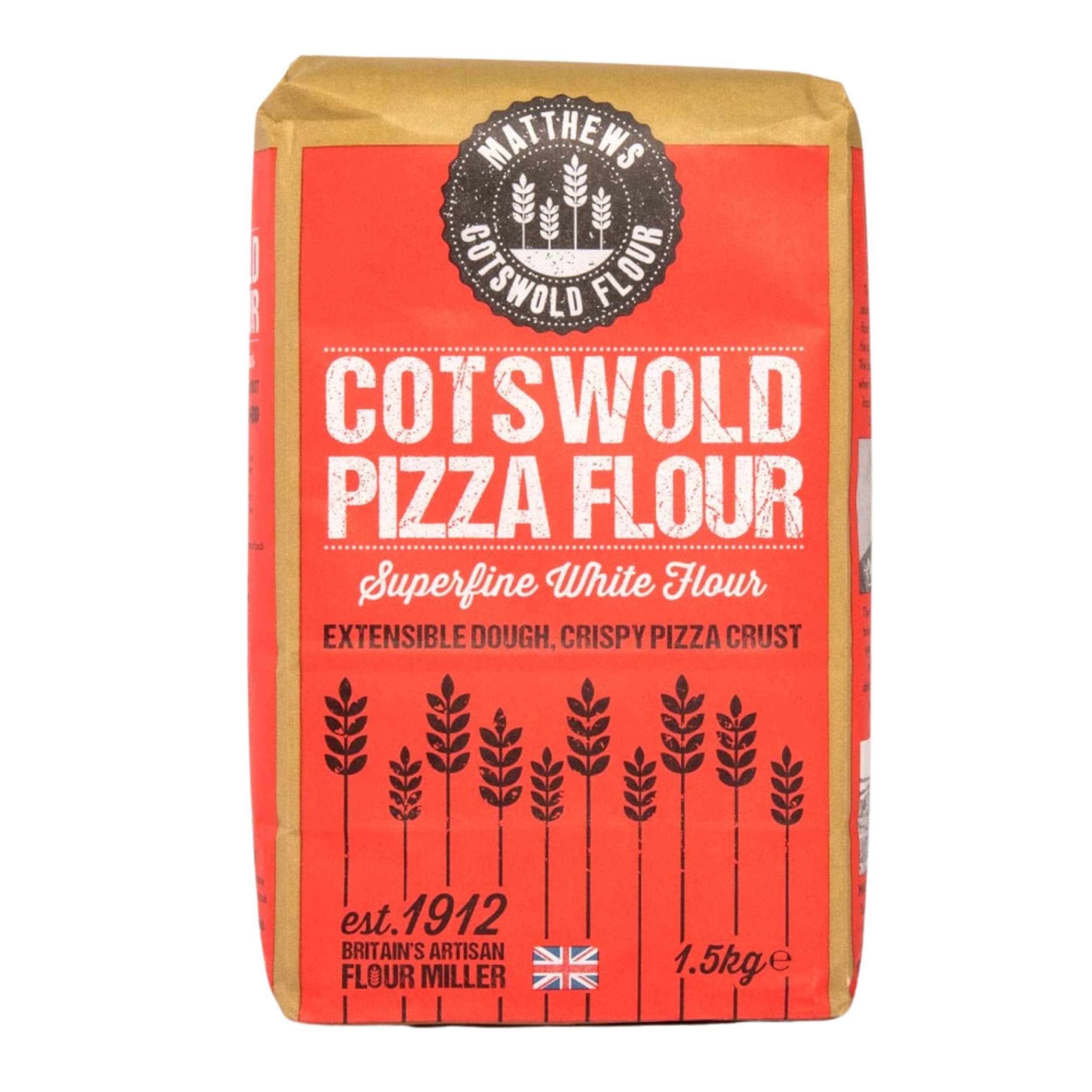 Matthews Cotswold Premium Pizza Flour - 1.5kg Bag (Pack of 5)