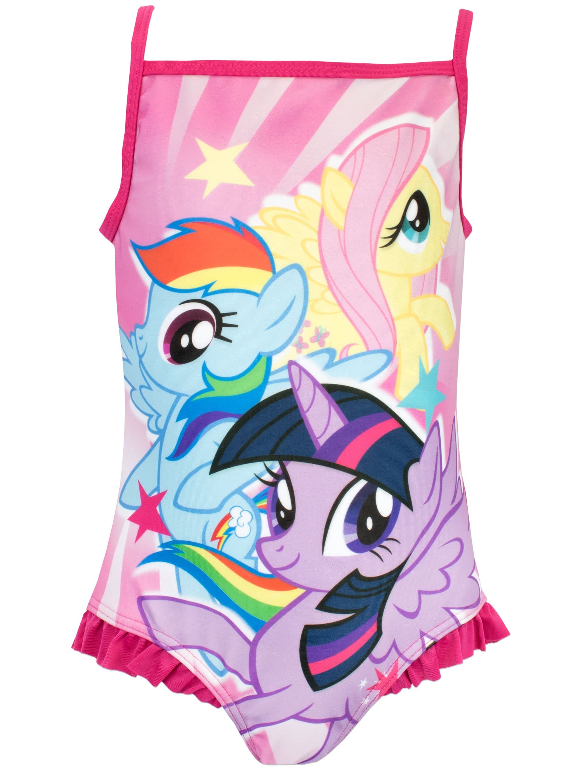 My Little Pony Girls Rainbow Dash and Twilight Sparkle Swimsuit, Multicoloured, Age 5-6 Years