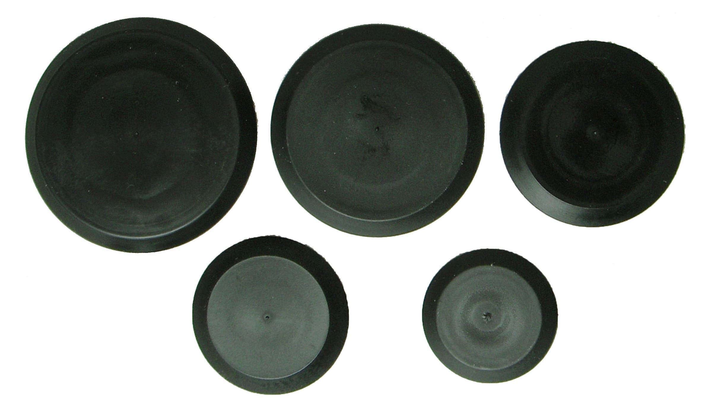 25 Piece Flush Mount Black Hole Plug Assortment for Auto Body and Sheet Metal 4" 3.5" 3" 2.5" 2" inch