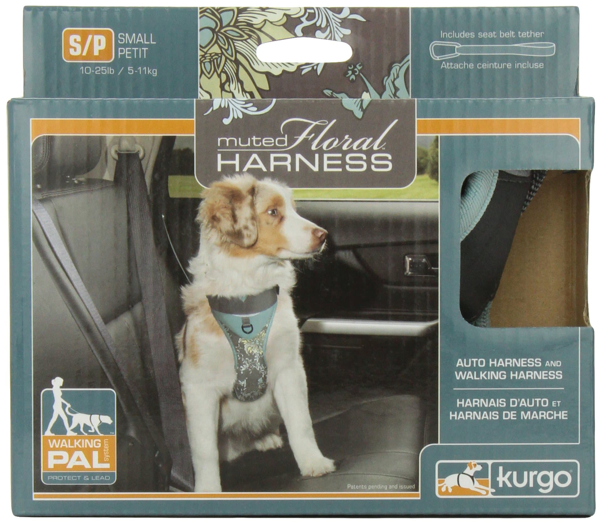 Kurgo Dog Harness with Quick Release Buckles, Small, Muted Floral