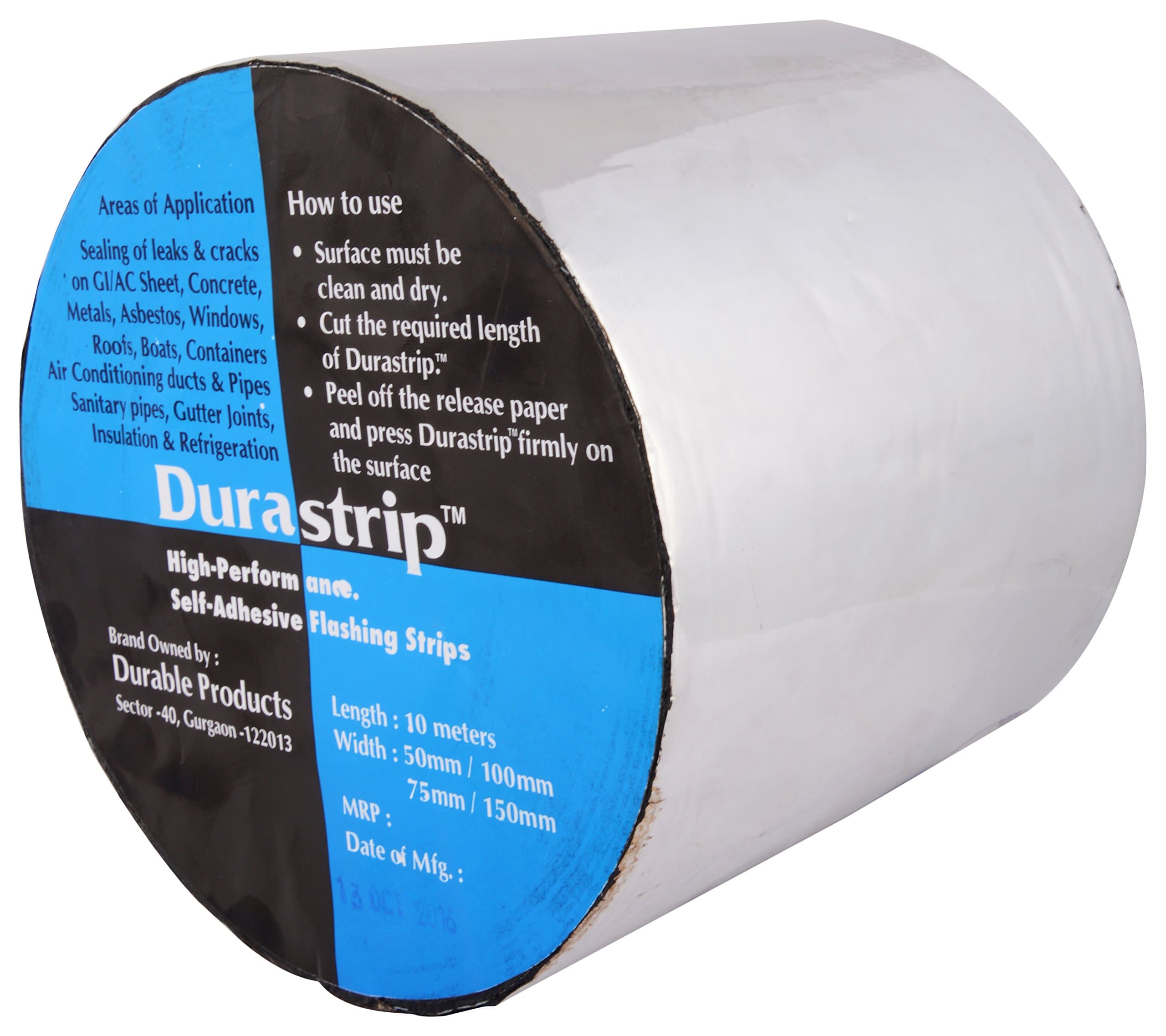 SBS Bitumen Self Adhesive Bitumen Flashing Tape, 1000 cm x 10 cm x 1.6 mm, Silver