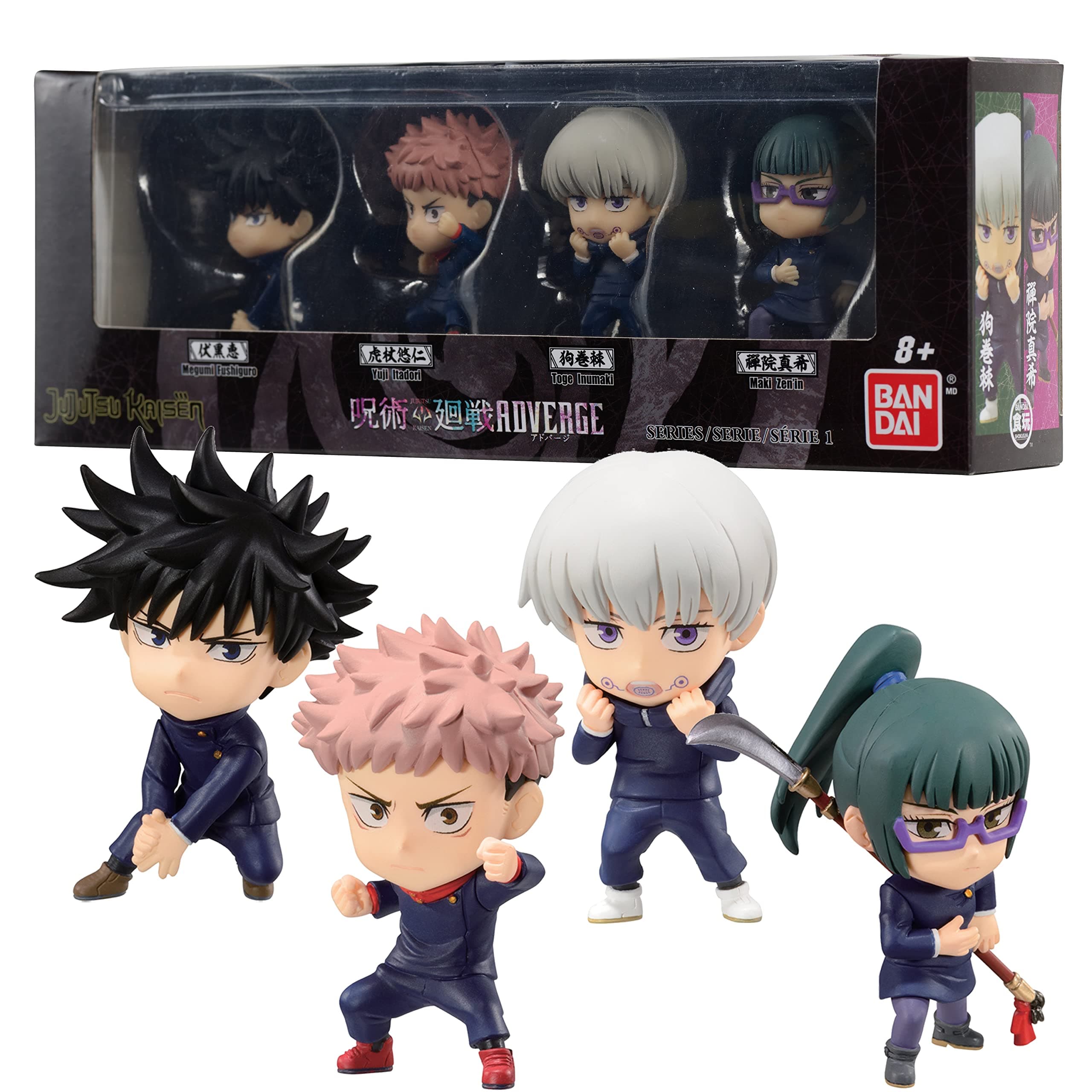 Jujutsu Kaisen - Megumi Fushiguro, Yuji Itadori, Toge Inumaki, and Maki Zenin, Adverge Figure Box (Set A)