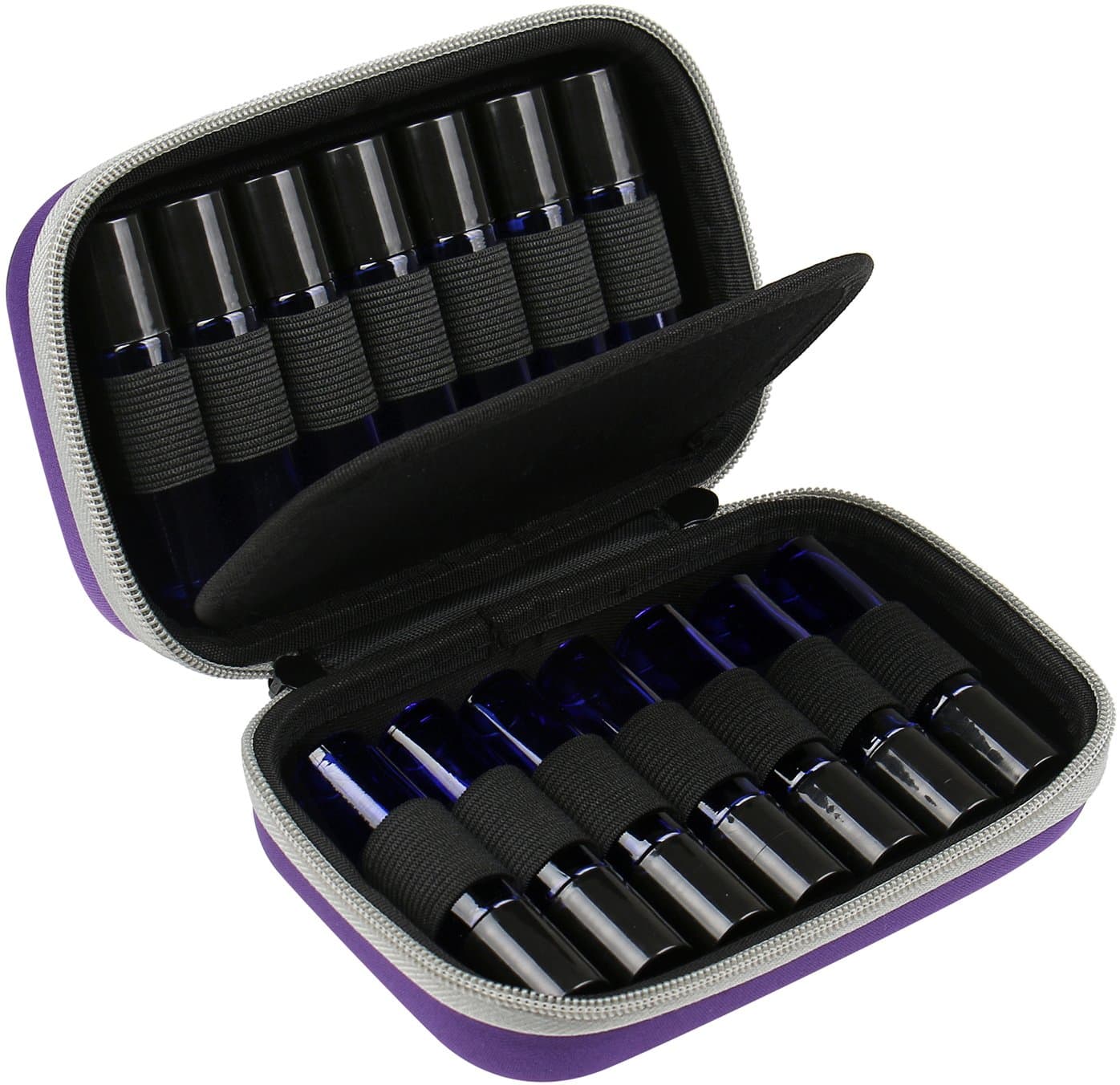 Essential Oil Carrying Case Premium Hard Shell Protection for up to 14 Bottles – Perfect for Roller and Standard Bottles 5ml to 10ml – Great for Travel (Orchid Purple)
