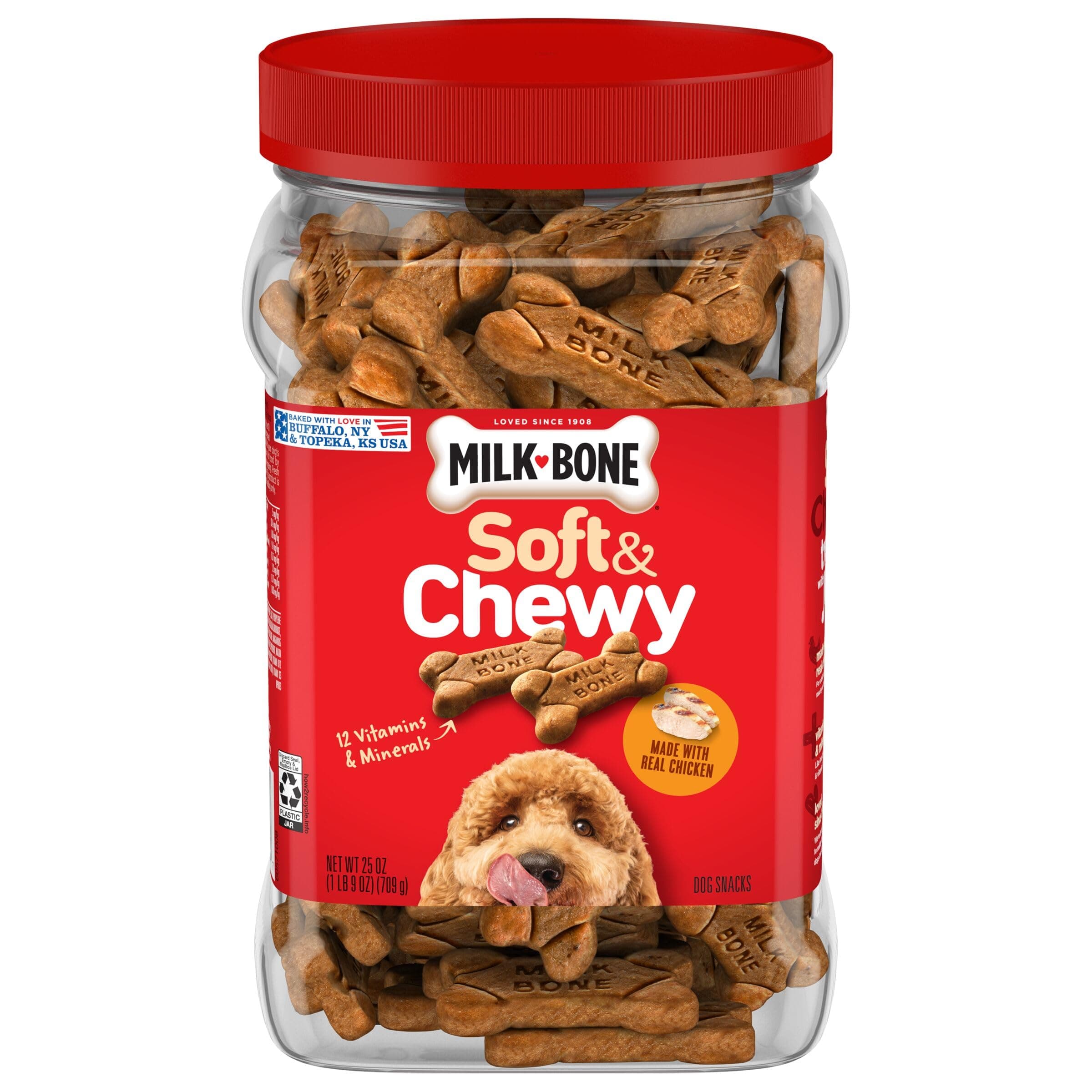 Milk-Bone Soft and Chewy Chicken Bones Treats For Dogs (25 oz)