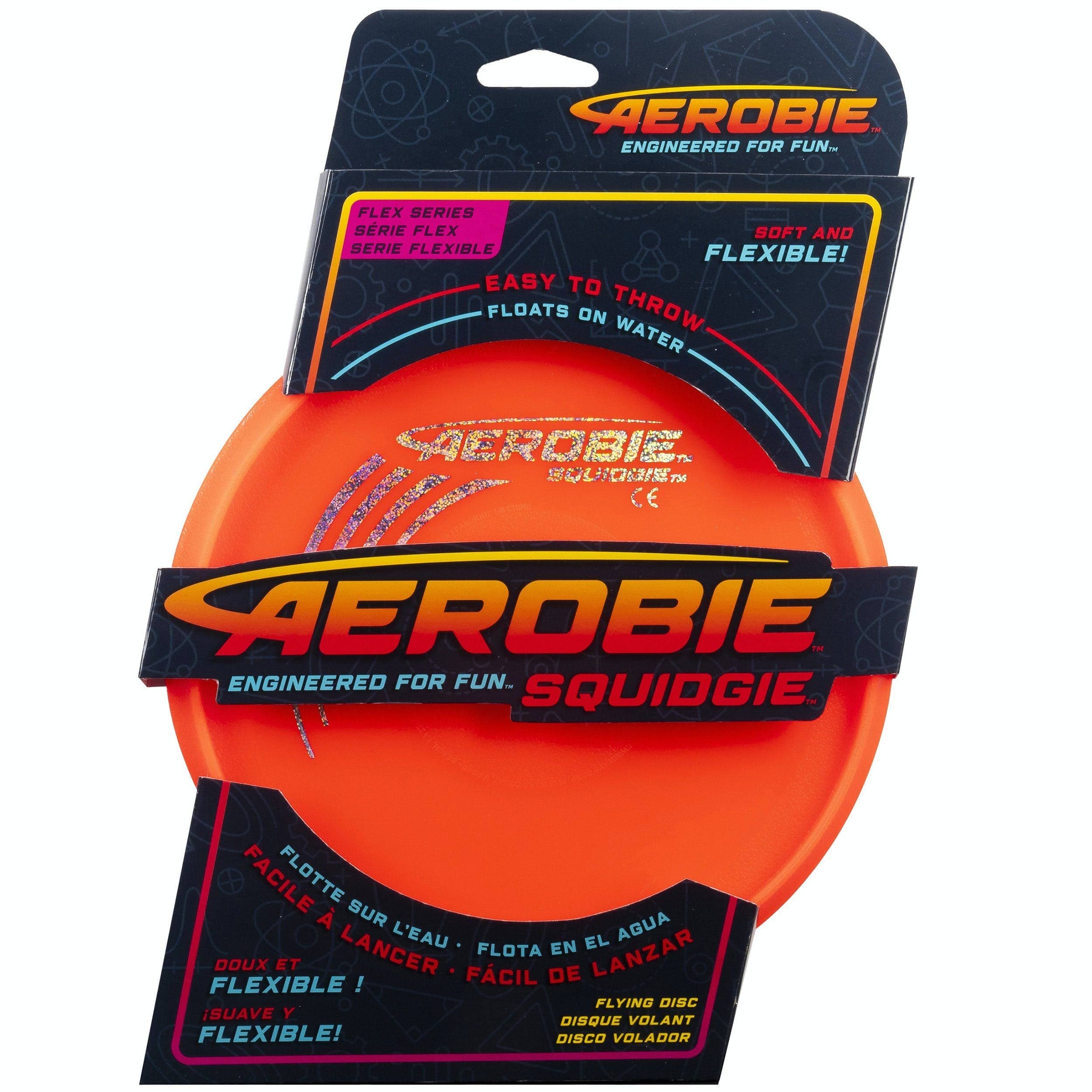 Aerobie Squidgie Disc – Spoiler Rim Design for Long Accurate Flights, Perfect for Learning to Throw & Catch, Fun Frisbee for Kids Teens & Adults, Ages 5+
