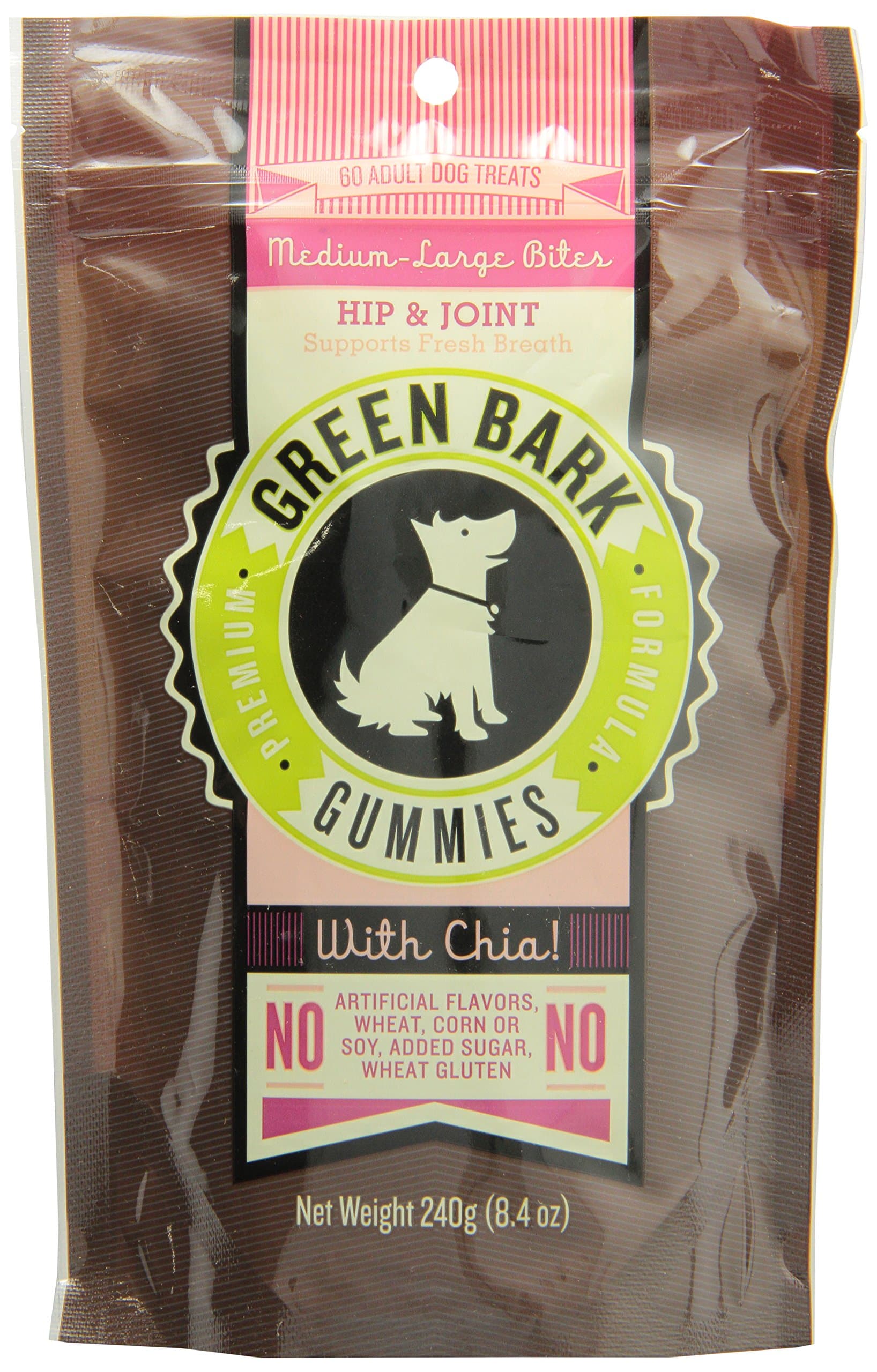 Green Bark Gummies Hip & Joint Medium-Large Bites for Dogs 8.4oz