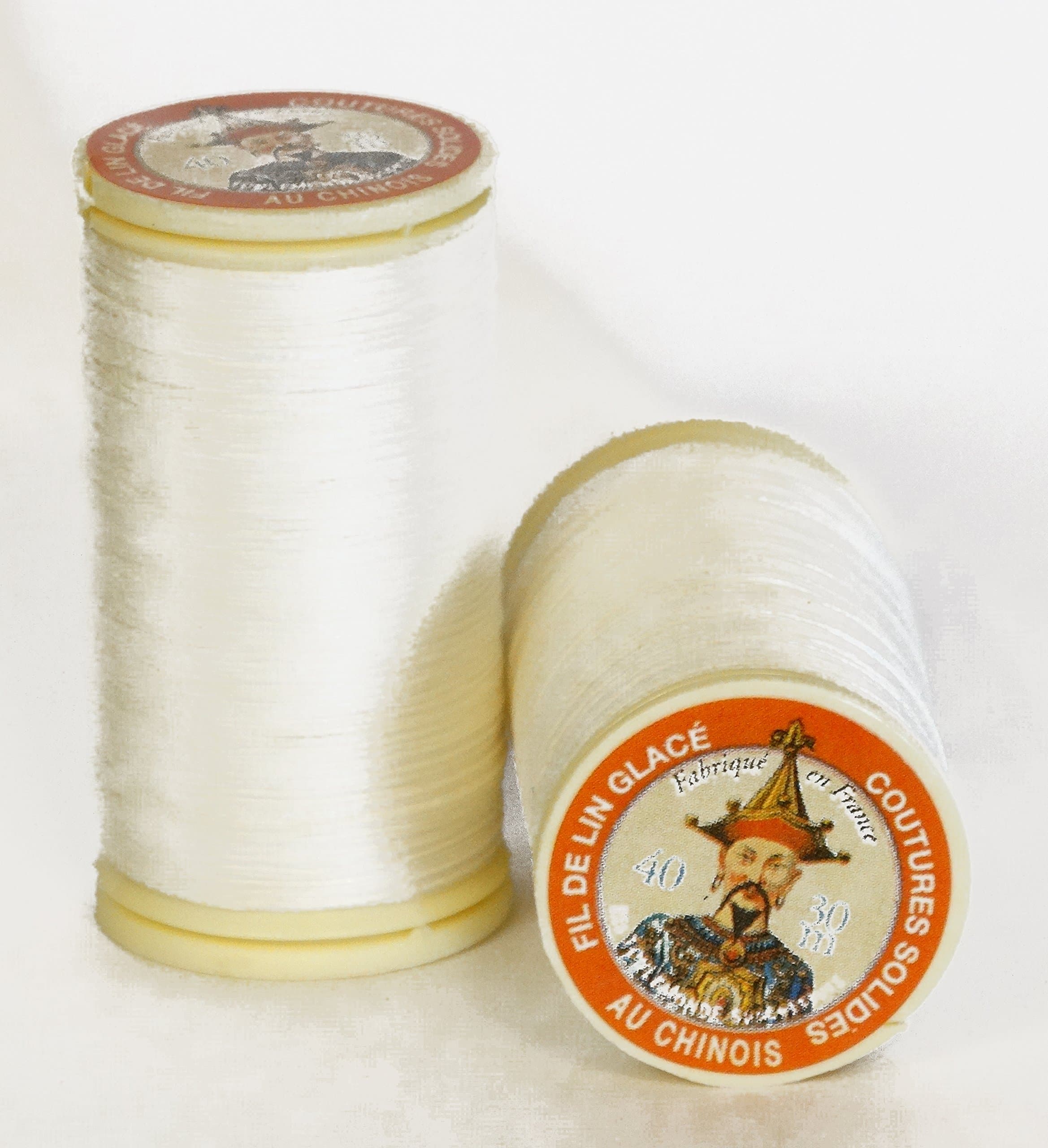 French "Fil Au Chinois" Linen Thread - Natural, Size 40, 30 Meters(1 Spool)