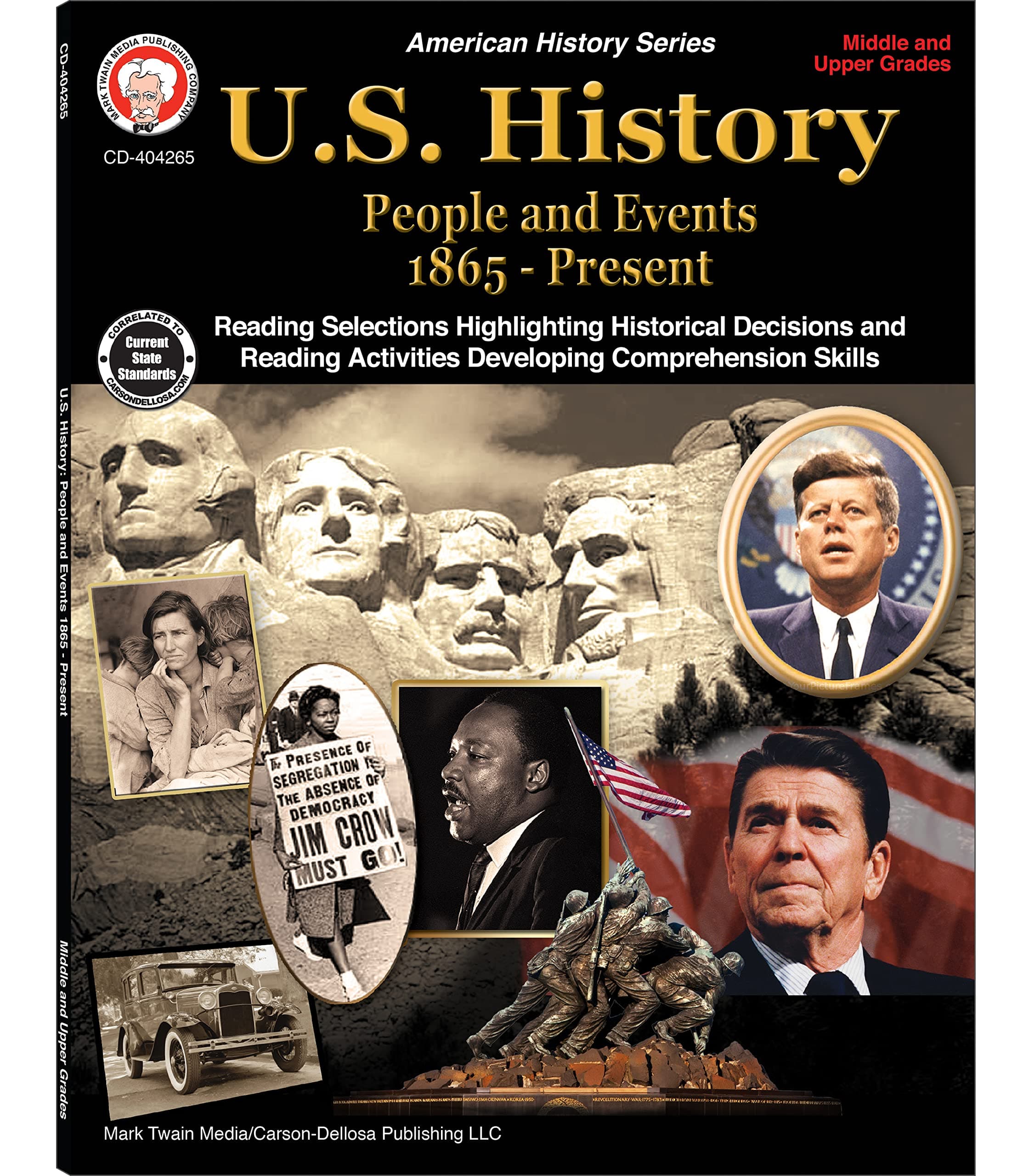 Mark Twain US History Workbook, Middle School Books Covering People and Event...