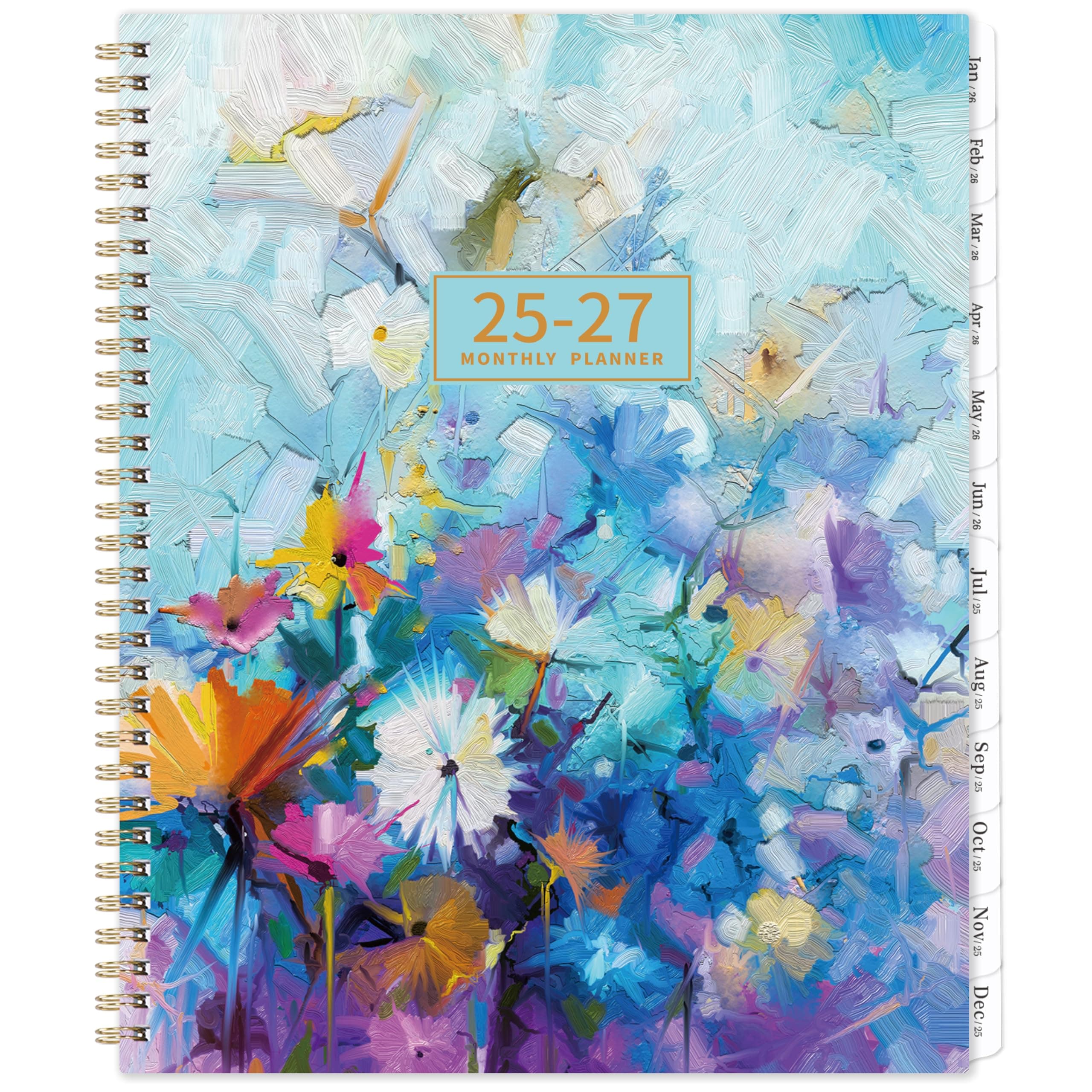 MaaIbok 2025-2026 Monthly Planner/Calendar - 9" x 11", Jan 2025 - Dec 2026, Holidays, Monthly Tabs, Inner Pocket, Note Pages
