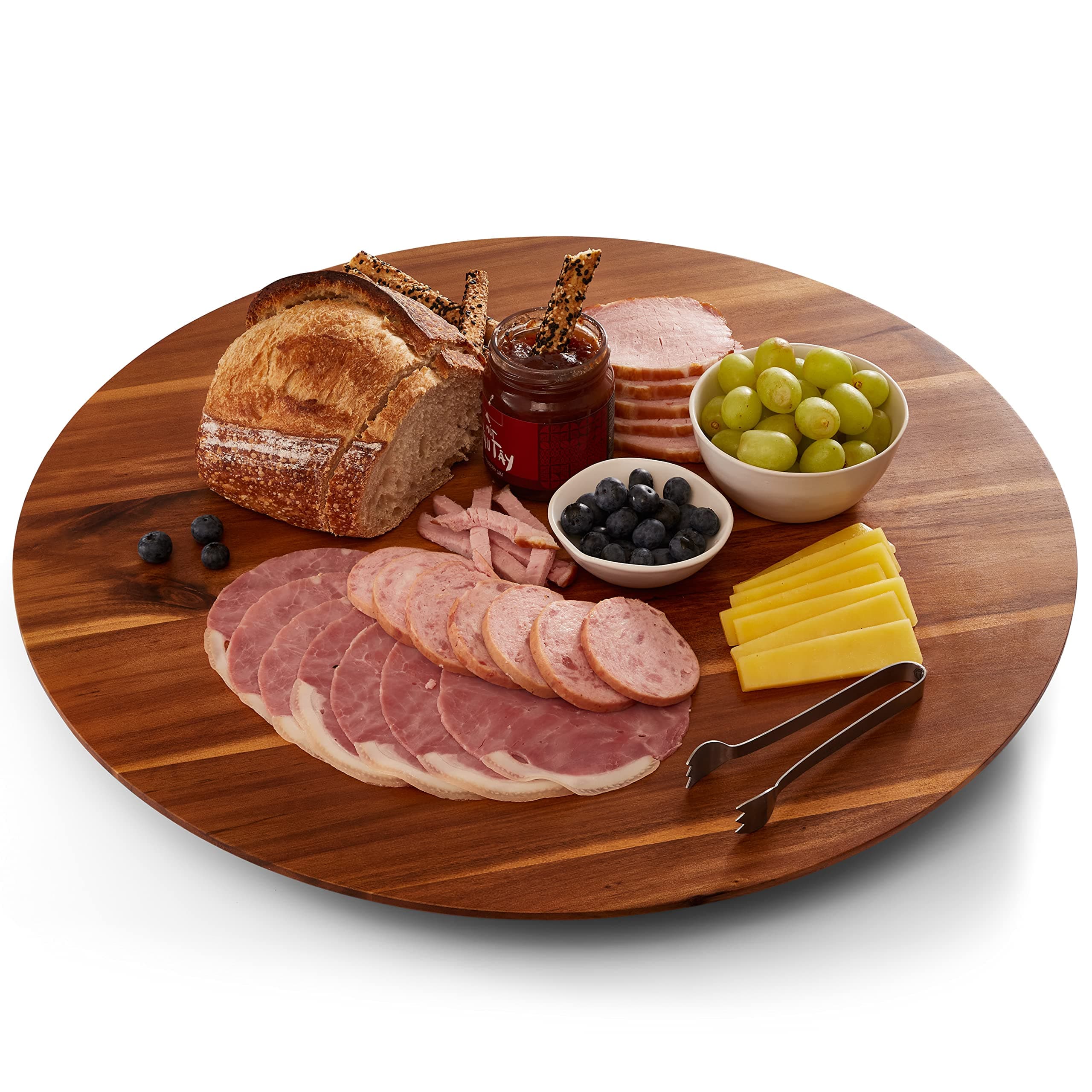 21" Acacia Lazy Susan Turntable for Table - Wooden Charcuterie Boards Cheese Board - Extra Large Lazy Susan Organizer - Kitchen Turntable for Cabinet, Pantry, Countertop (Acacia Wood)