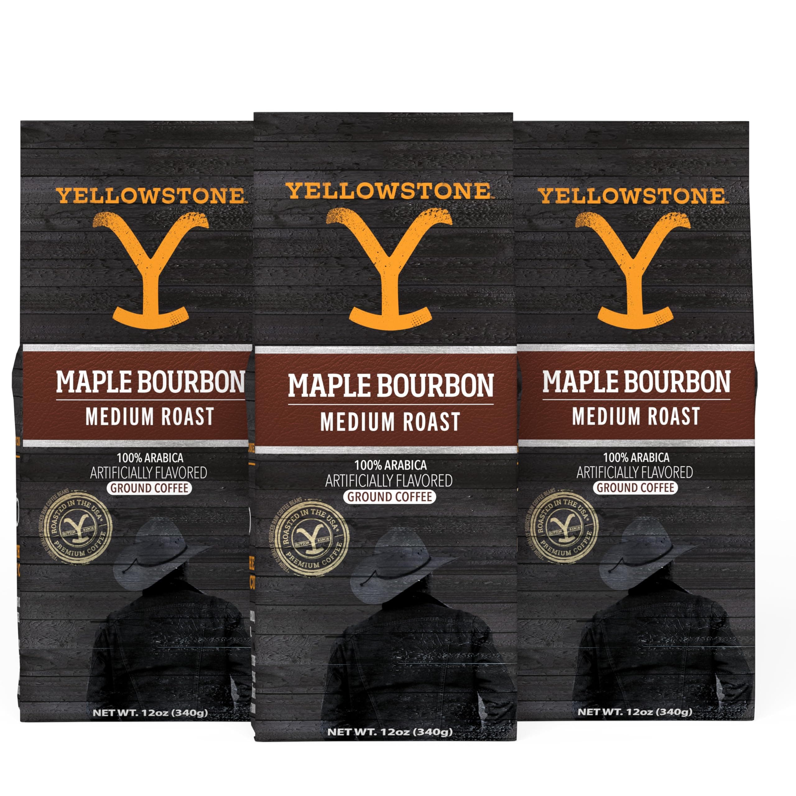 Yellowstone Maple Bourbon Medium Roast Coffee,100% Arabica Ground Coffee, 36 oz.