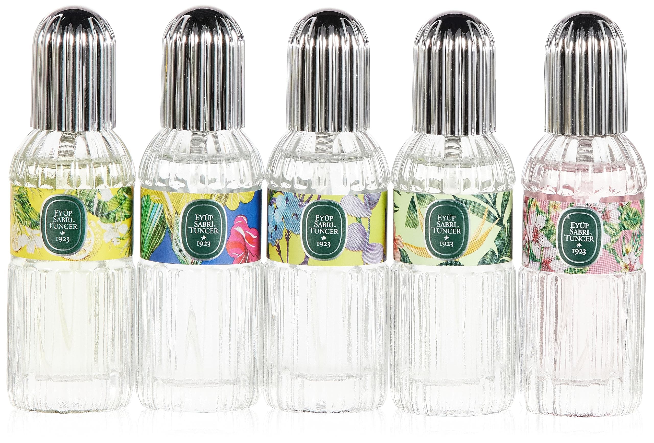 1923 - EYUP SABRI TUNCER EAU DE COLOGNE 16 ML GLASS BOTTLE SET2-5 bottles in one set