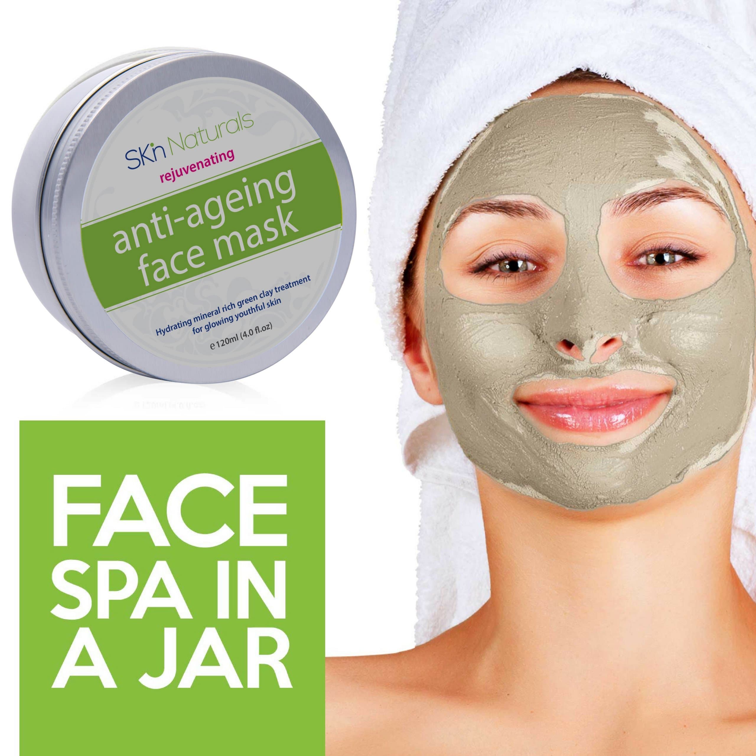 Clay Face Mask for Reducing Fine Lines & Wrinkles - 100% Natural Facial Mask with Collagen - Hydrating, Moisturising & Pore Reducing for Dry or Ageing Skin - Face Mask for Women, Men & All Skin Types