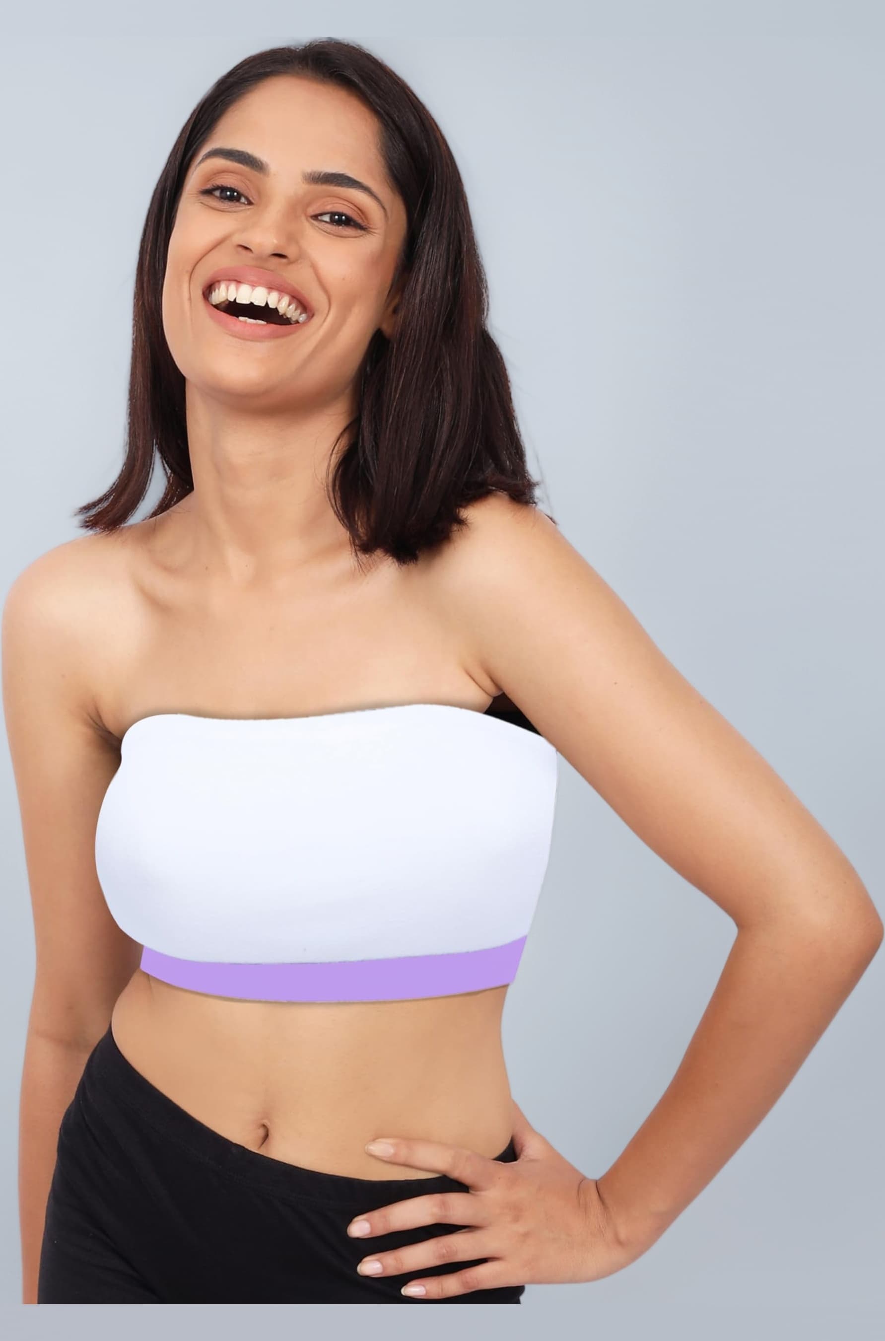 DChica Slip-on Strapless Bra for Women's, Cotton Non-Padded Full Coverage Wire Free Tube Bra for Low-Cut Tops, Dresses, Off Shoulder/Crop Tops & Western Outfits (Pack of 1 Bra)