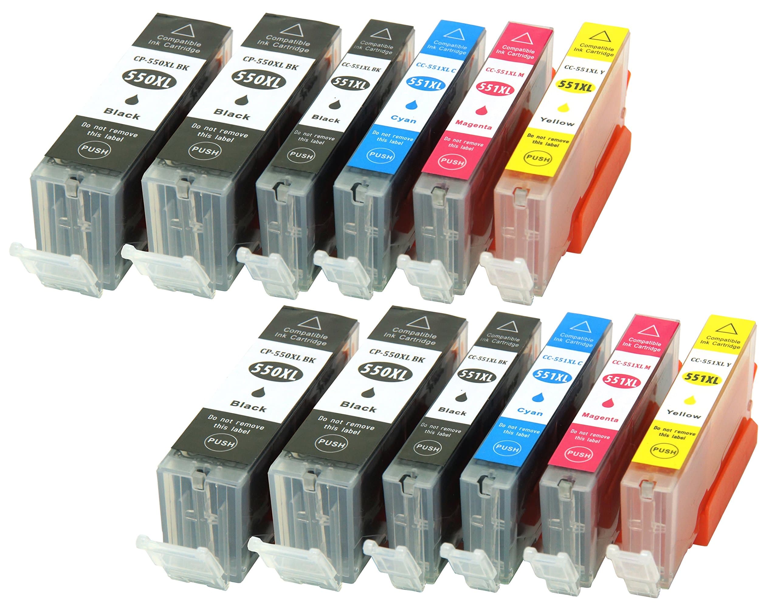 12 cc Series Printer Ink Cartridges for Canon PGI550 With chip and level indicator for Canon Pixma IP7200, IP7250, MG5600 MG5400, MG5500, MG5550, MG5650, MG5655 Compatible With PGI550BK CLI551BK/CLI551 °C/CLI551 M/CLI551Y