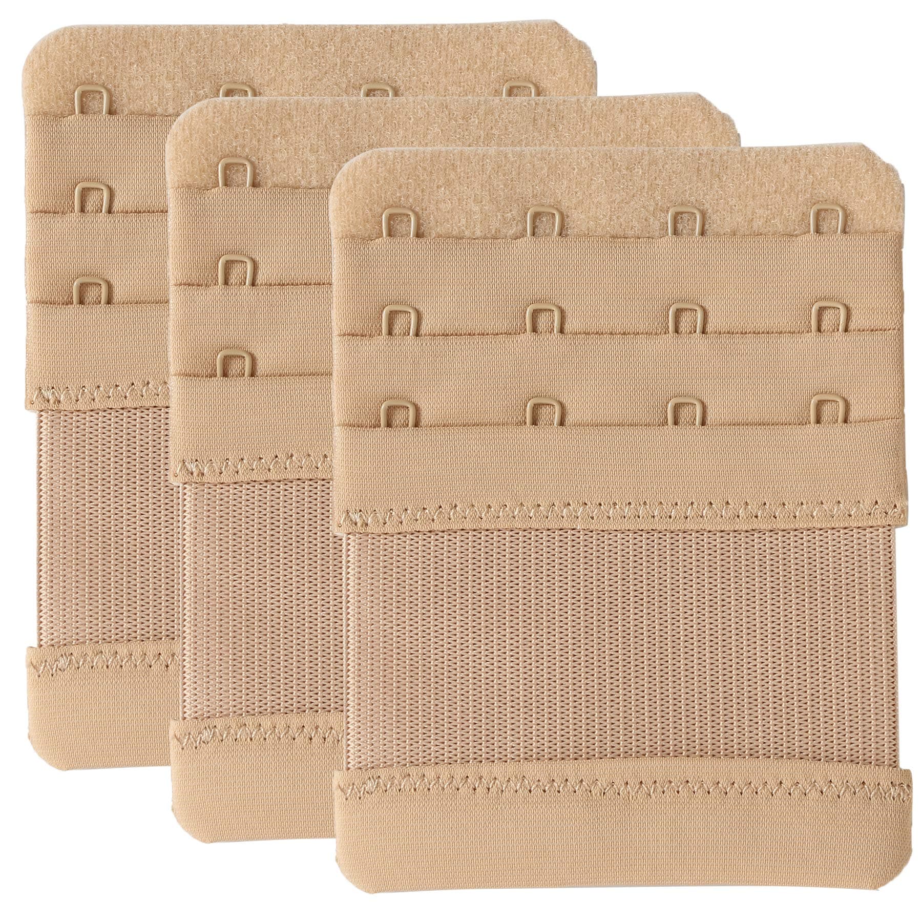 Bra Extenders 4 Hook Elastic Stretchy Bra Extensions Strap Comfortable 3pcs-Pack